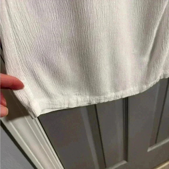 Willow Drive wide leg sheer crinkle elastic waist white pants Women’s size Large - Picture 2 of 8